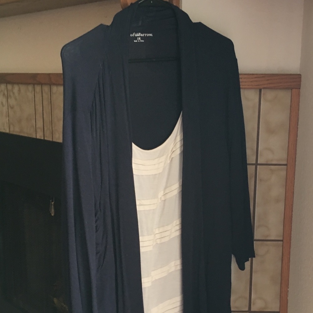 Croft & Barrow 3X Long-Sleeved 2fer in Navy Blue